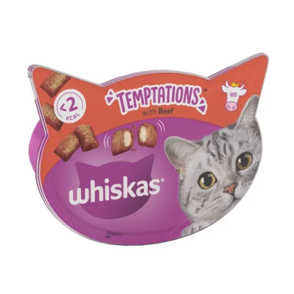 Whiskas Temptations Cat Treats With Beef - 60gm